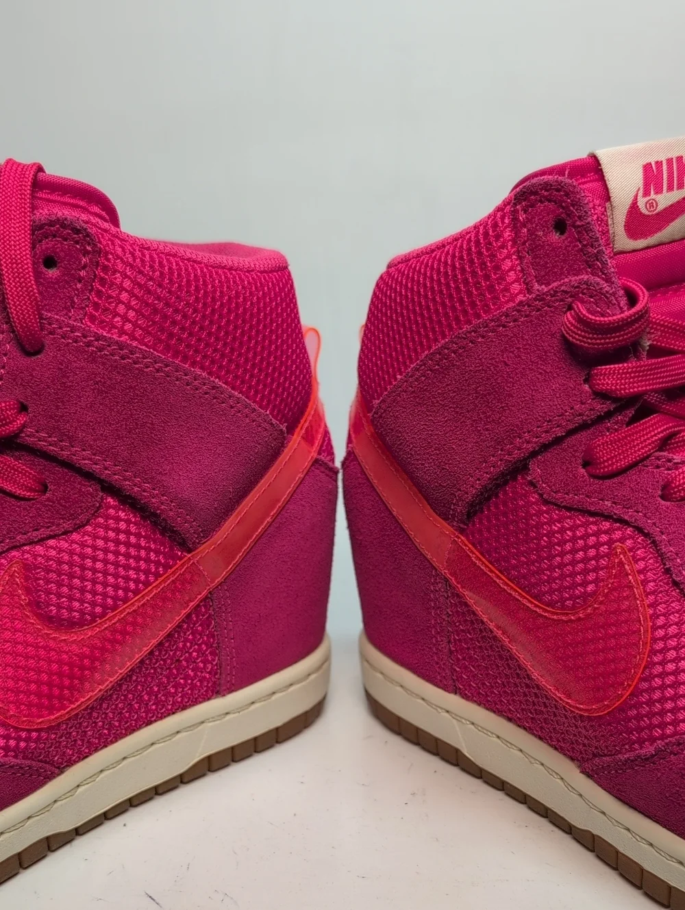 Nike Dunk Sky Hi hot pink hidden wedge sneakers womans size 7 EU 38